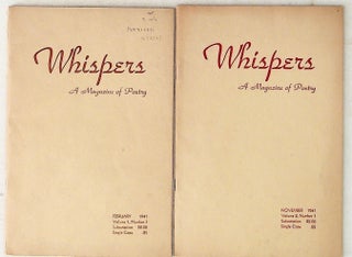 Item #10143 Whispers: A Magazine of Poetry (2 ISSUES). Katherine W. Fulton