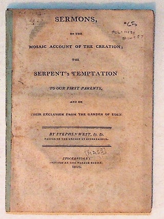 Item #10497 Sermons on the Mosaic Account of the Creation; The Serpent's Temptation to Our First...
