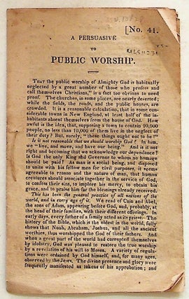 Item #10828 A Persuasive to Public Worship (No. 41). Unknown