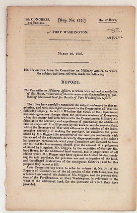 Item #1151 Report to Committee on Military Affairs, to whom was referred a resolutionof this...