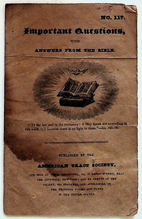 Item #11746 Important Questions with Answers From the Bible. American Tract Society