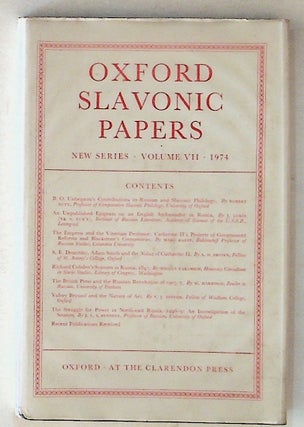 Item #12340 Oxford Slavonic Papers: New Series, Volume VII. Robert Auty, J. L. I. Fennell