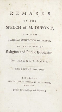 Item #12638 Remarks on the Speech of M. Dupont, Made in the National Convention of France, on the...