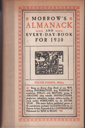 Item #14736 Morrow's Almanack and Everyday Book for 1930. Unknown