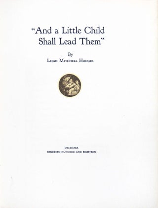 And a Little Child Shall Lead Them