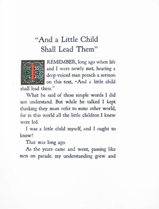 And a Little Child Shall Lead Them