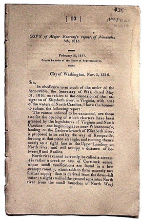 Item #1614 Major Kearney's Report, of November 5th, 1815. Major Kearney