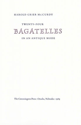Twenty-four Bagatelles in an Antique Mode