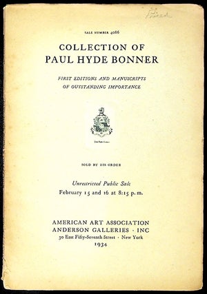 Item #20545 Collection of Paul Hyde Bonner of New York. Unknown