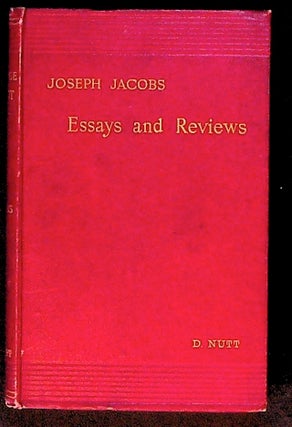 Item #20684 George Eliot, Matthew Arnold, Browning Newman: Essays and Reviews. Joseph Jacobs