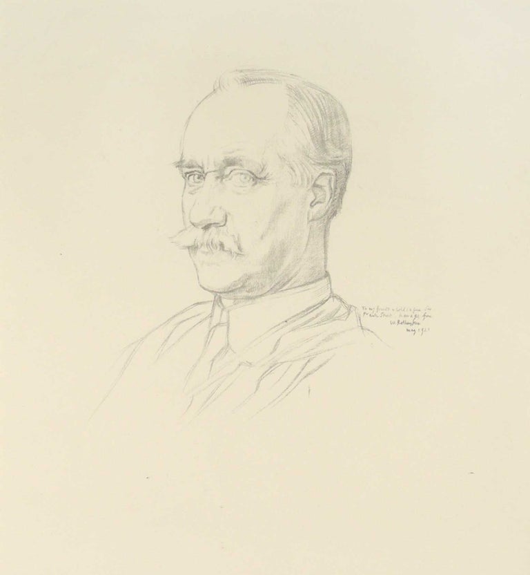 Item #21395 Portrait of Sir Frank Short (lithograph). William Rothenstein.