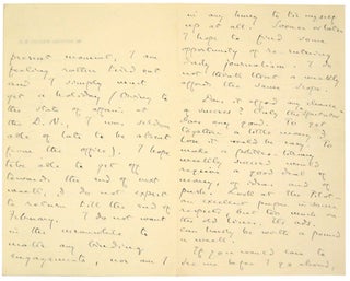 Autograph Letter Signed to Alfred Harmsworth
