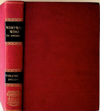 Item #21891 Who Was Who in America. Vol. II. A Companion Volume to Who's Who in America. Unknown
