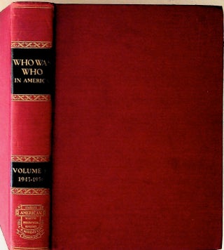 Item #21891 Who Was Who in America. Vol. II. A Companion Volume to Who's Who in America....