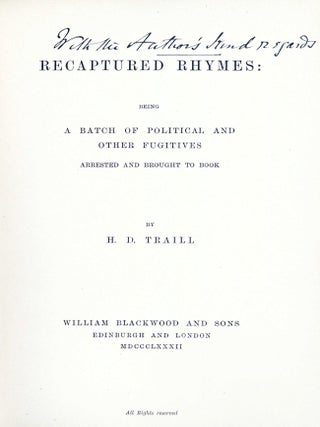 Recaptured Rhymes: Being A Batch of Political and Other Fugitives Arrested and Brought to Book