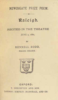 Raleigh. Recited in the Theatre June 9, 1880