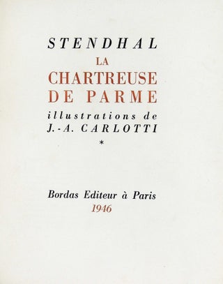 La Chartreuse de Parme. 2 volumes