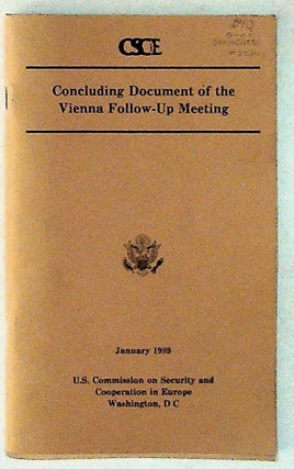 Item #25247 Concluding Document of the Vienna Meeting 1986 Of Representatives of the...