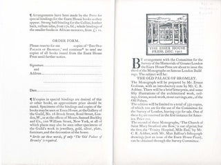 Item #26769 Essex House Prospectus and Order Form for The Old Palace of Bromley. Essex House...
