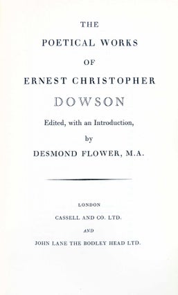 The Poetical Works of Ernest Christopher Dowson