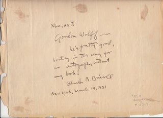 Item #27017 Autograph. Charles B. Driscoll