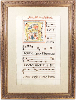 Item #27023 Leaf from a medieval antiphonal or choir missal. Unknown