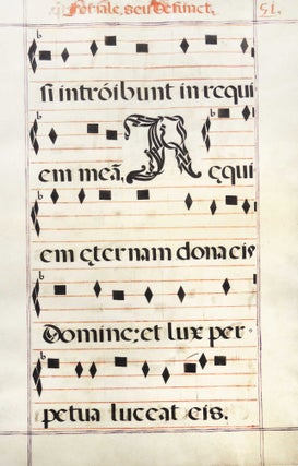 Leaf from a medieval antiphonal or choir missal