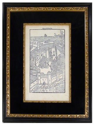 Item #27093 Incunabula Leaf Woodblock Print. Guillelmi Caoursin