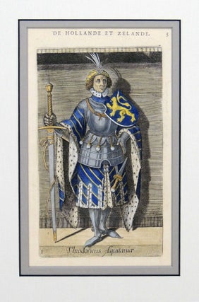Item #27223 Print of the Count Theodoricus Aquintanice from Le Vies et Alliances des Comtes de...