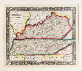 Item #27284 County Map of Kentucky and Tennessee. Samuel Augustus Mitchell