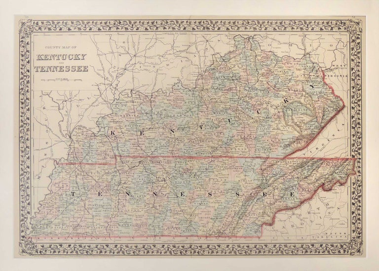 Item #27287 Map of Kentucky and Tennessee. Samuel Augustus Mitchell.