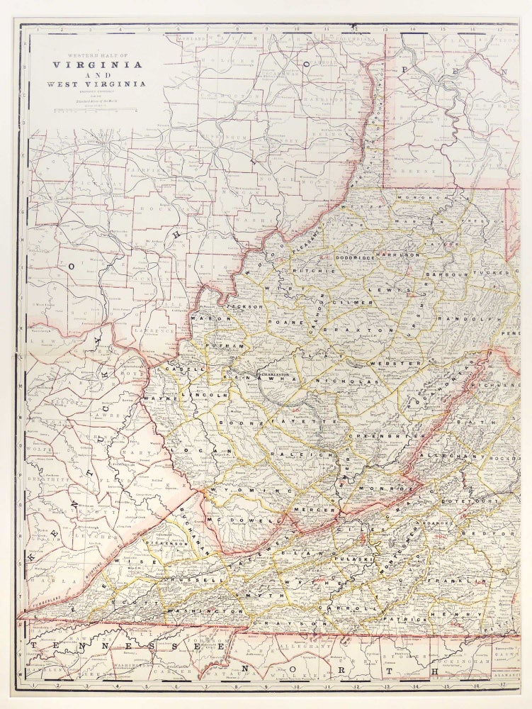 Item #27288 Map of Western Half of Virginia and West Virginia. George F. Cram.