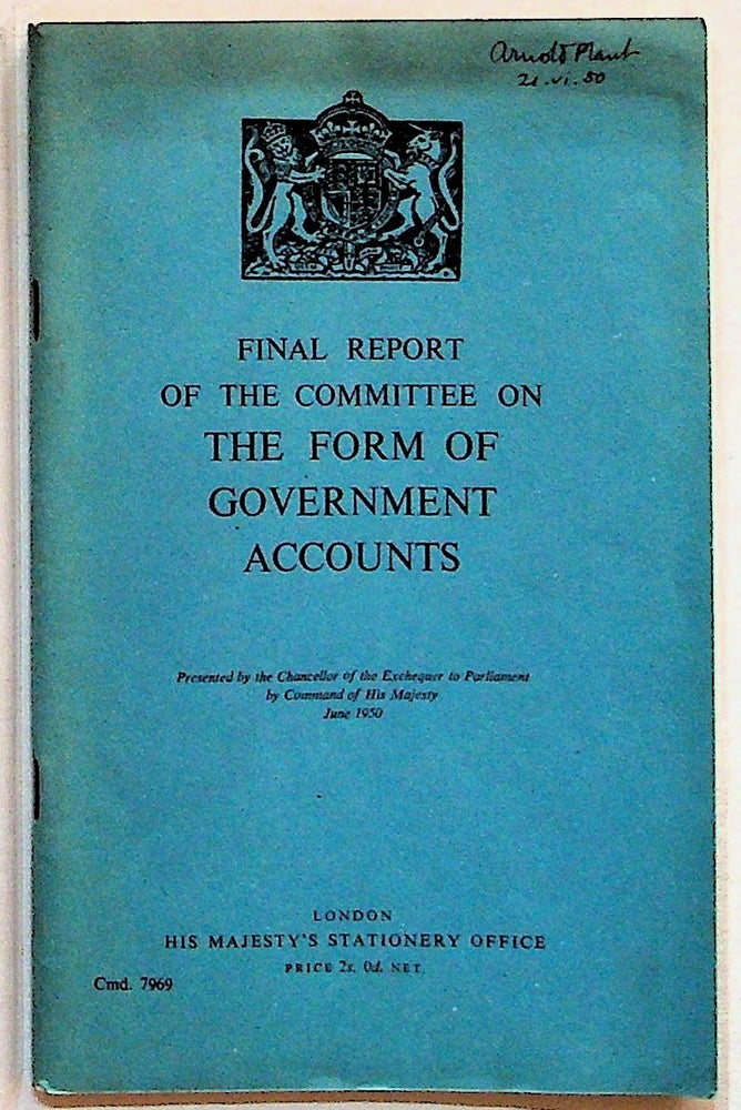 Item #27722 Final Report of the Committee on the Form of Government Accounts. Unknown.
