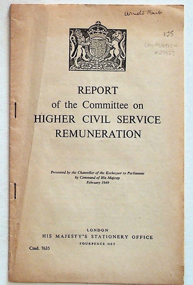 Item #27723 Report of the Committee on Higher Civil Service Remuneration. Unknown.