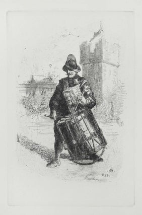 Item #27976 Etching of "The Drummer" M. J. Artist Lawless