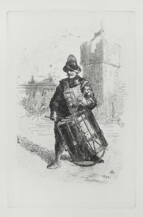 Item #27976 Etching of "The Drummer" M. J. Artist Lawless