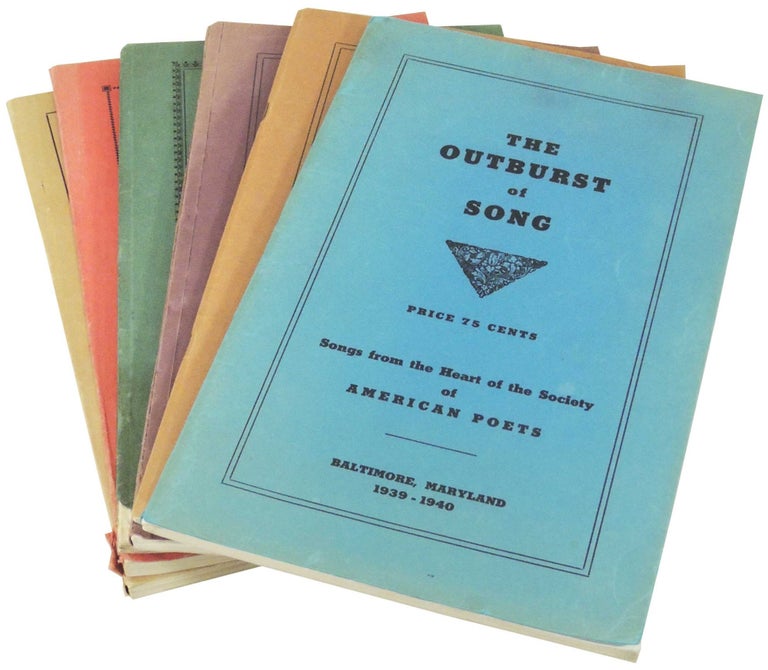 Item #28252 The Outburst of Song: Songs from the Heart of the Society of American Poets. 6 Issues. 1939-1940, 1940-1941, 1941-1942, 1942-1943, 1943-1944, 1944-1945. Lucy Derrick-Swindells.