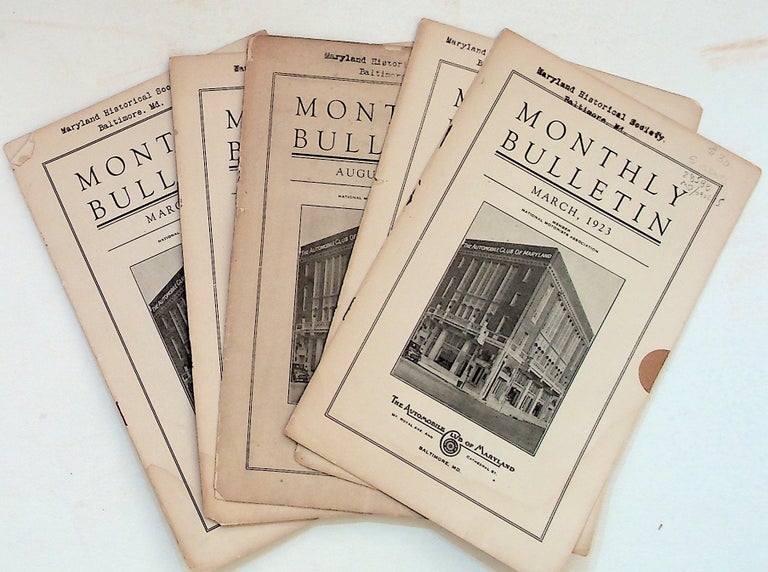 Item #28588 Monthly Bulletin. Collection of 5 issues from 1923 and 1924. Automobile Club of Maryland.