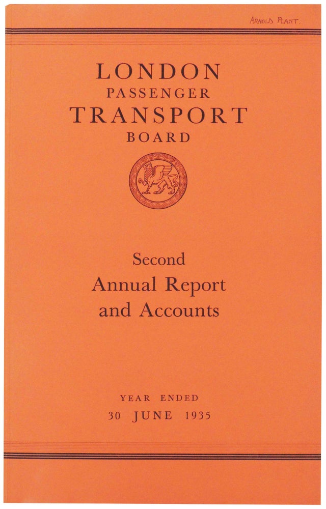 Item #28700 London Passenger Transport Board. Second Annual Report and Statement of Accounts and Statistics for the Year Ended 30 June 1935. London Passenger Transport Board.