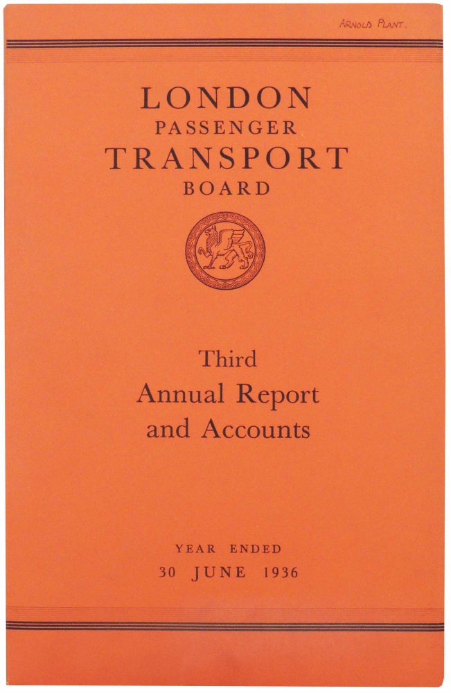 Item #28701 London Passenger Transport Board. Third Annual Report and Statement of Accounts and Statistics for the Year Ended 30 June 1936. London Passenger Transport Board.