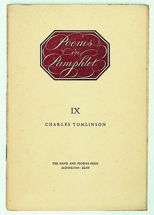 Item #29907 Relations and Contraries. Charles Tomlinson
