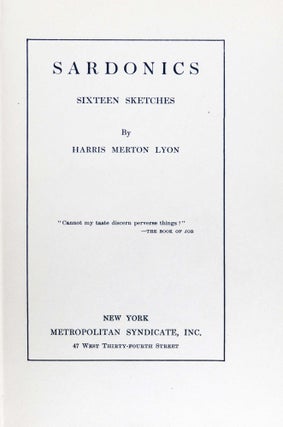 Sardonics: Sixteen Sketches.