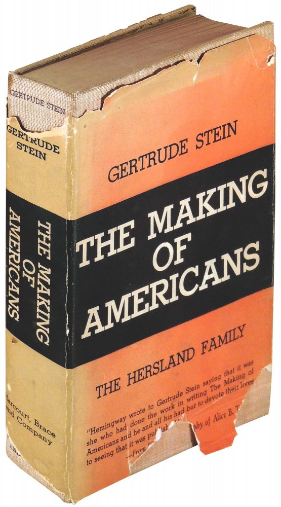 Item #30146 The Making of Americans: The Hersland Family. Gertrude Stein, Bernard Fay.