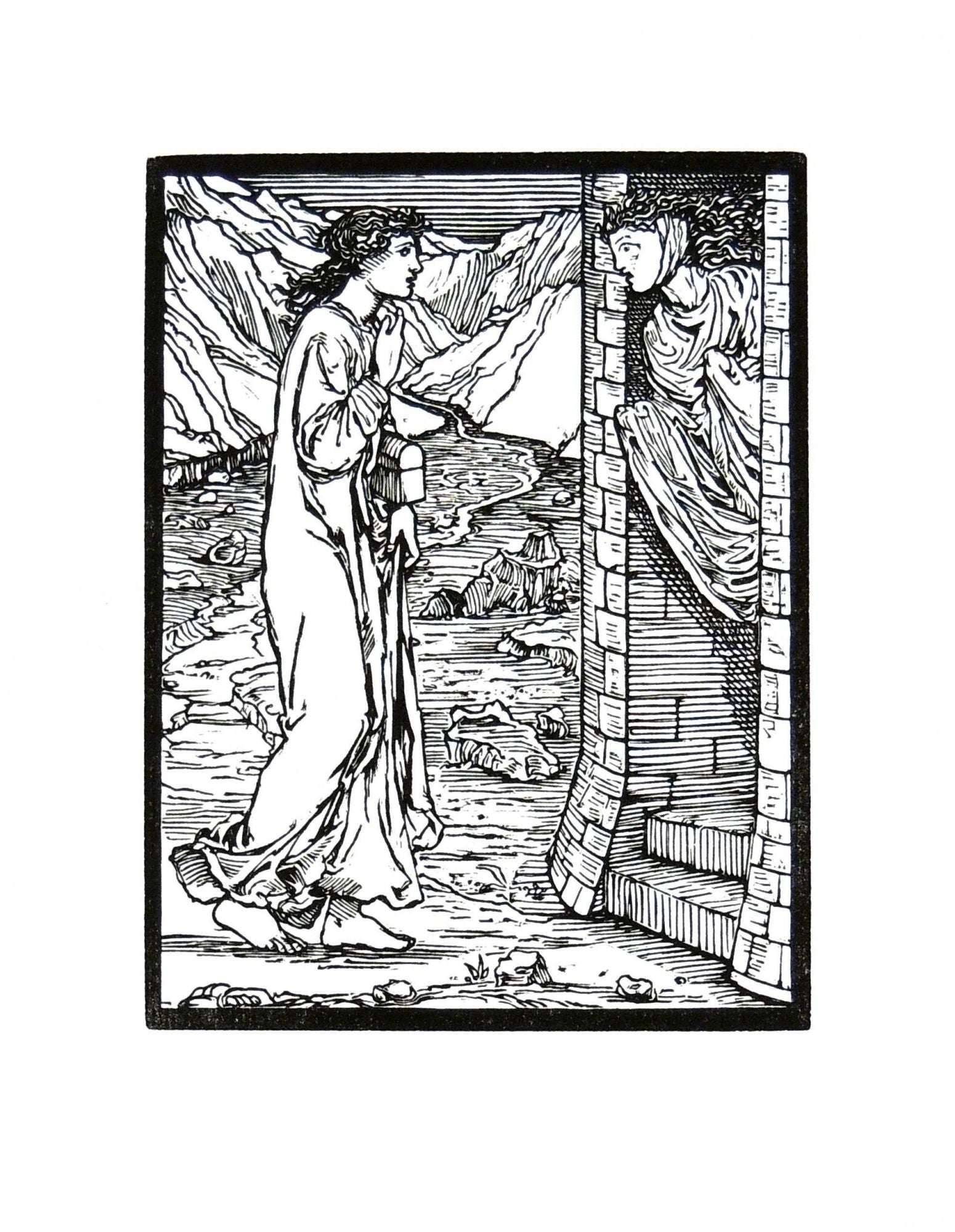 The Story of Cupid and Psyche: The Speaking Tower. PRINT by William Morris,  Edward Burne-Jones on The Kelmscott Bookshop