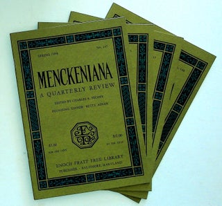 Item #30914 Menckeniana: A Quarterly Review. 4 issues from 1998: Spring, Summer, Fall, and...