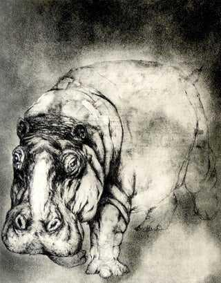Item #31309 Hippo Walk [Original Print]. Cheloniidae Press, Alan James Robinson, artist