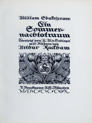 Ein Sommernachtstraum; Ubersetzt von A.W.v. Schlegel mit Bildern von Arthur Rackham (Midsummer's Night Dream)