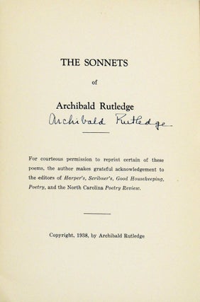 The Sonnets of Archibald Rutledge