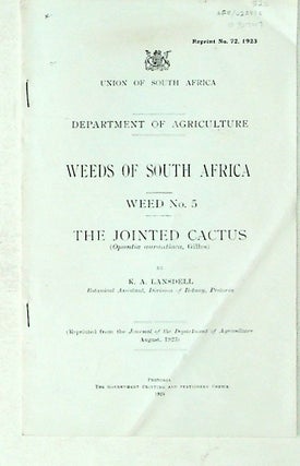 Item #31747 Weeds of South Africa. WEED No. 5. The Jointed Cactus. K. A. Lansdell