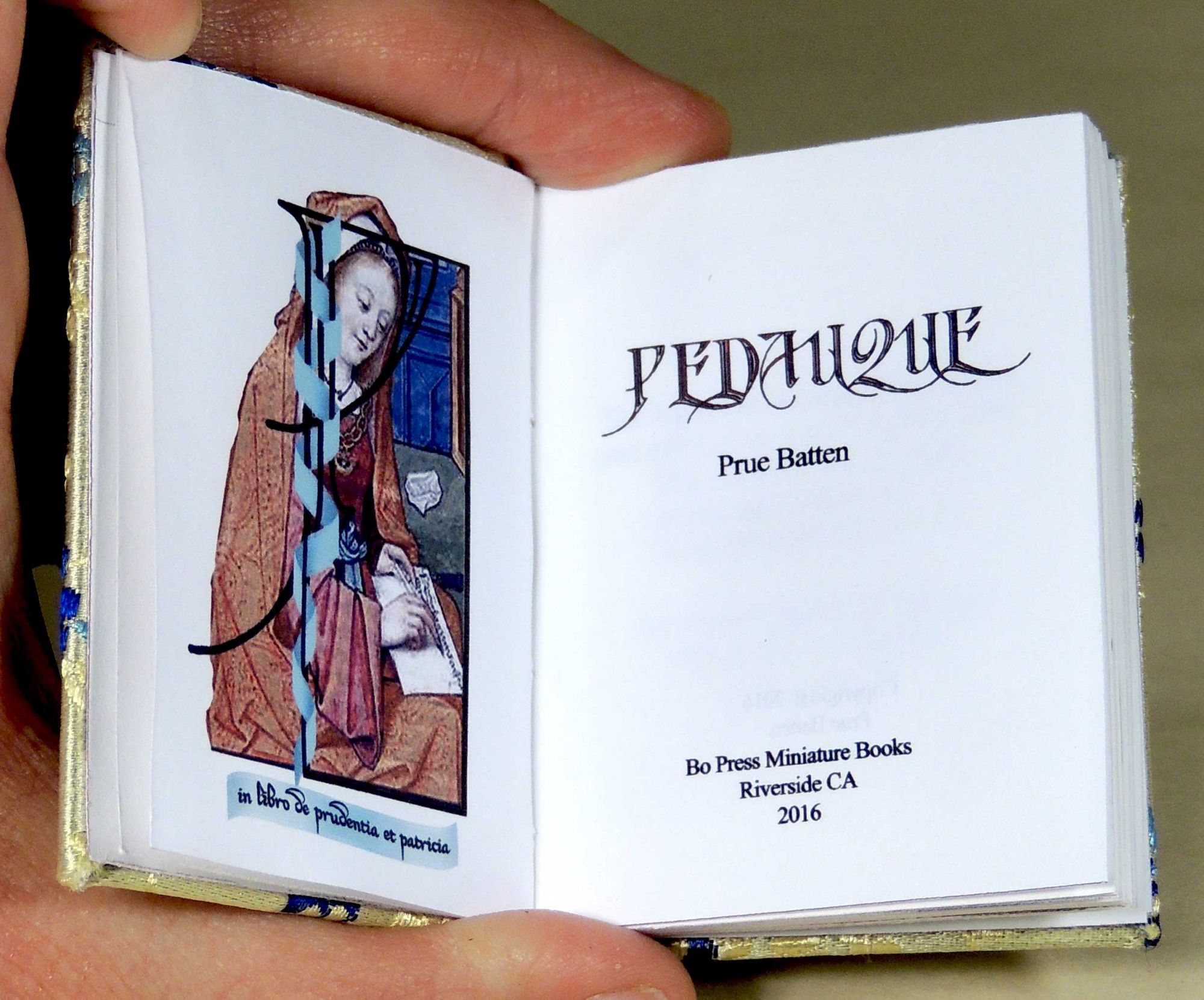 Pedauque  Bo Press Miniature Books, Prue Batten, book artist